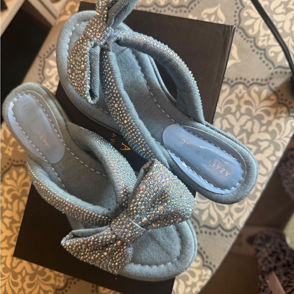 Stylish Blue and Silver Sandals with Comfort Fit
